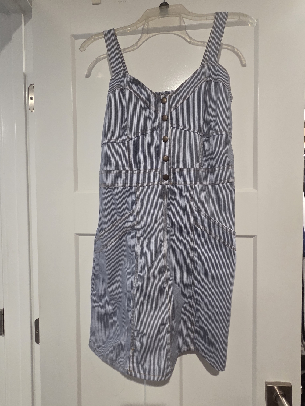 Japna Blue and White Striped Mini Dress